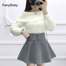 FairyShely 2020 High Waist Umbrella Short Skirt A Word Mini Skirt Wild Waist Woolen Female Flared Poncho Work Office Skirt Lady 2024 - buy cheap