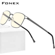 FONEX anti azul luz bloqueando óculos feminino 2020 novo quadrado raios uv filtro computador jogos screwless óculos fab020 2024 - compre barato