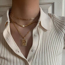 3 Pcs/Set Bohemian Fashion Lady Necklaces Crystal Geometric Dragon Pendant Golden Chain Multilayer Necklace Set Lady Jewelry 2024 - buy cheap
