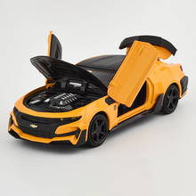 Carrinho esportivo de liga camaro 1/32 para crianças, modelo de carro esportivo, simulação de som, leve, veículo de brinquedo para presente 2024 - compre barato