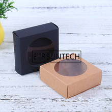 200pcs/lot 6 Size Kraft paper gift package boxes display box with clear pvc Round window favors arts&krafts display package box 2024 - buy cheap