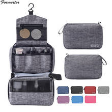 Foxmertor Women Men Travel Hanging Cosmetic Bag Makeup Necessary Toiletry Wash Organizer Beauty Vanity Make Up Pouch Grey Red 2024 - buy cheap