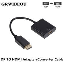 Grwibeou-adaptador DP a HDMI macho a HDMI hembra, convertidor de Audio y vídeo para PC, portátil, proyector, puerto de pantalla a HDMI 2024 - compra barato
