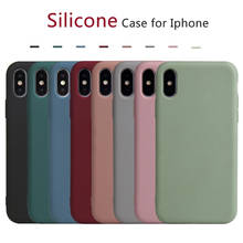 Funda de teléfono para iPhone 11, 11 Pro Max, X, XR, XS Max, 6, 6s, 7, 8 Plus, funda de silicona suave Simple de Color caramelo, venta de liquidación 2024 - compra barato