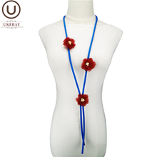 UKEBAY длинное ожерелье с подвеской в виде цветка, ювелирные изделия в стиле бохо, женские ожерелья-свитера, ручная работа, резиновые украшения, подходящая одежда, вечерние ожерелья 2024 - купить недорого