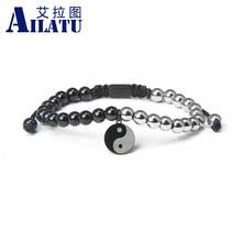 Tai Chi Ying Yang Macrame Bracelet Stainless Steel Accessories Jewelry Wristband Friends Gift 2024 - buy cheap