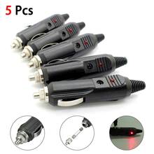 5Pcs 12V High Power Male Car Cigarette Lighter Socket With Fuse Car Accessories Universal Connector Switch Auto Interior Part 2024 - buy cheap