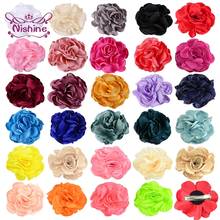 29 Colors 8 CM Burning Satin Flowers Hair Clip Children Headwear Fashion Handmade Chiffon Floral Hairpin for Baby Girls 2024 - buy cheap