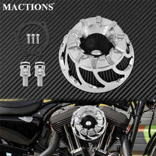 Limpiador de entrada de filtro de aire CNC para motocicleta, elemento gris para Harley Touring Softail Dyna Sportster XL 883 1200 48 Street Glide 2024 - compra barato