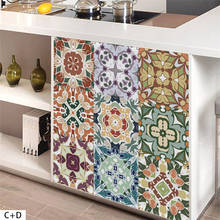 New Waterproof Mediterranean Style Tile Stickers Kitchen DIY Splicing Decorative Tile Brick Wallpaper Bathroom Decor Wall Decals 2024 - buy cheap