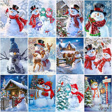 DIY Snowman 5D Diamond Painting Full Round Resin Mosaic Handmade Winter Snow Scenery Diamond Embroidery Cross Stitch Kits 2024 - buy cheap