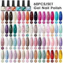 Glitter Gel Nail Polish Kit 40/60pcs/set All For Manicure Nails Art Design Color Gel Lacquer Soak Off Semi Permanent UV Gel Set 2024 - buy cheap