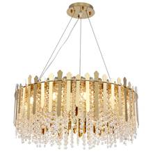 New crystal chandelier modern round living room crystal lamp gold Nordic simple creative restaurant luxury LED chandelier 2024 - buy cheap