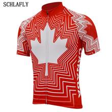 Канада красный в виде кленового листа Велоспорт Джерси с коротким рукавом летняя одежда для велоспорта Джерси дорожный Велоспорт Джерси велосипедная одежда schlafly 2024 - купить недорого