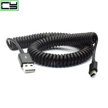 Спиральный пружинный кабель-переходник для зарядки и передачи данных с USB 2,0 на Mini USB кабели 50 см/0,5 м 200 см/2 м 2024 - купить недорого