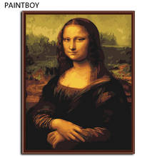Mona Lisa-Cuadro con marco para pintar por números, arte de pared, lienzo Digital, pintura al óleo, decoración del hogar para sala de estar, G241 2024 - compra barato