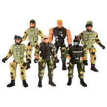 10cm Set of 6 Army Soldier Combat Game with Gun Action Figure Collectible 2024 - buy cheap