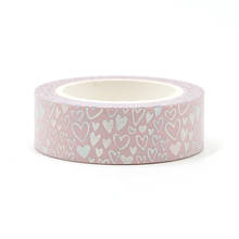 New 1PC silver foil hearts Washi Tape Rice Paper DIY Scrapbooking Adhesive Masking Tape 1.5cm*10m Stationery 2024 - buy cheap