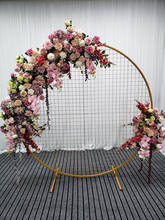 Wedding artificial flower iron arch stand floral Decoration metal grid arch stage background decoration shelf silk fake flowers 2024 - buy cheap