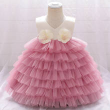 2021 New Tutu Dress For Girls 1st  Birthday Vestidos Elegant Flower Princess Newborn Party Wedding Ball Gown Baby Girl Clothes 2024 - buy cheap