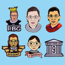 Ruth Bader Ginsburg I Dissent RBG Enamel Pin Female Justice Badge Brooch Lapel Pin Denim Shirt Dissent Collar Feminist Jewelry 2024 - buy cheap