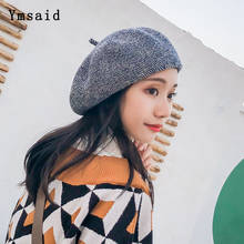 Autumn Hat For Women 2021 Winter Wool knitting Warm Berets Fashion Painter Hat Vintage British Style Mujer Wool Beret Cap 2024 - buy cheap