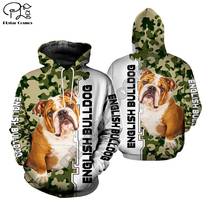 Men women english bulldog limited edition 3d print zipped hoodie long sleeve Sweatshirts jacket pullover tracksuit G7 2024 - buy cheap
