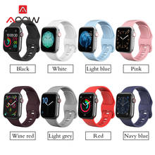Pulseira de relógio de silicone para apple watch 5, 38mm, 42mm, 40mm, 44mm, pulseira esportiva para homens e mulheres, séries 1, 2, 3, 4, azul para bebê 2024 - compre barato