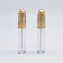 Recipiente vazio de brilho labial, frasco recarregável de 6ml de tubo de gloss labial dourado transparente 2024 - compre barato