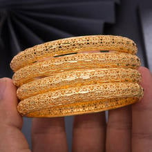 Wando 4Pcs/lot Top Quality Dubai Gold Color Bangles For Women Vintage Bride Wedding Bracelet Bangles Africa Arab Jewelry 2024 - buy cheap