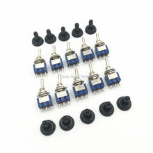 20pcs MTS-102 MTS-103 3-Pins ON-ON 6A 125VAC ON-OFF-ON SPDT Mini Latching Toggle Switch with Waterproof Cap 6mm Mounting Hole 2024 - buy cheap