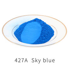 Pigmento de mica mineral em pó para corante, tintura de sabão automotivo, artesanato 427a 50g azul-céu, pintura acrílica perolada em pó 2024 - compre barato