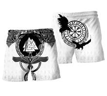 Tessvel-pantalones cortos de playa para hombre y mujer, pantalón corto de estilo veraniego con estampado de 3 puntos, estilo vikingo, tatuaje, Guerrero, leyenda, símbolo, Harajuku, A3 2024 - compra barato