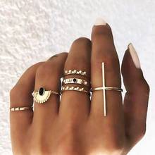 6pcs/Set European Cross Ring Vintage Geometric Knuckle Ring Jewelry Gift Original Wedding Fashion Brand Ring Jewelry Gift 2024 - buy cheap