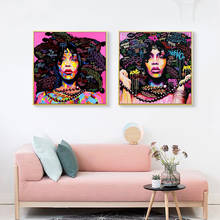 Colorful Graffiti Exploding Head Pink African Girl Posters and Prints Canvas Paintings Wall Art Pictures for Living Room Decor 2024 - buy cheap