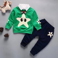 Conjunto de ropa deportiva para niños pequeños, conjunto de 2 unids/set y pantalones de Camiseta con estampado de estrellas grandes, chándal para bebés de 1 a 5 años 2024 - compra barato