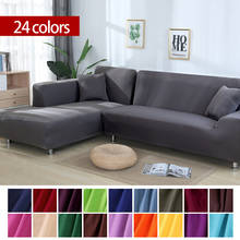 Solid Color Elastic Sofa Cover Universal Sectional Slipcover 1/2/3/4 seater Stretch Couch Cover for Living Room Sofa Case 2024 - buy cheap