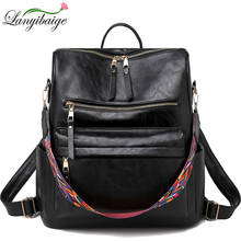 2021 New Vintage Women Backpack PU Leather Backpack Large Capacity School Bags for Girls Leisure Shoulder Bags Travel Backpacks 2024 - buy cheap