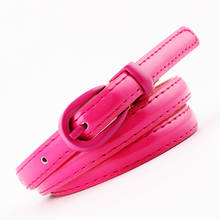 Kemer-cinturón delgado de cuero sintético para Mujer, faja de colores pastel, SE33 2024 - compra barato