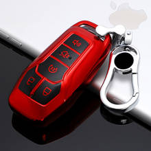 Capa de chave para carro com suporte, acessórios de capa para ford lincoln mustang mondeo edge mkx mkc mkz 2013 2014 2015 2016 2018 2024 - compre barato
