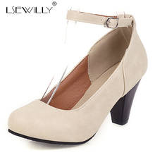 Lsewilly-zapatos de tacón alto con hebilla para mujer, calzado de vestir con punta redonda, de oficina, para primavera y verano, talla grande 48, 2020 2024 - compra barato