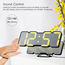 Reloj despertador LED Digital inalámbrico 3D, pantalla de HORA/TEMPERATURA/fecha, Control de sonido cambiante de 115 colores, reloj de escritorio de pared 2024 - compra barato