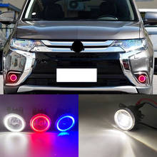 2 Functions Auto LED DRL Daytime Running Light Car Angel Eyes Fog Lamp Foglight For Mitsubishi Outlander 2006-2018 2024 - buy cheap