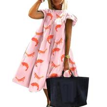 50% venda quente vestido feminino verão casual o pescoço manga curta estampa floral grande bainha uma linha vestido moda roupas plus size 2024 - compre barato