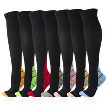Black Compression Stockings Soild Color Nylon Outdoor Sports Fitness Breathable Women Compression Socks Prevent Muscle Fatigue 2024 - buy cheap