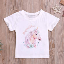 Summer 2019 Boys T Shirt Unicorn Birthday Shirt Printing Lovely Kawaii Toddler Shirts Short Sleeve Casual Girls T-shirt Fashion 2024 - buy cheap