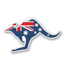 Calcomanías de vinilo para coche, pegatinas divertidas de canguro, bandera de Australia, Animal, parachoques, camión, PVC, 13cm 2024 - compra barato