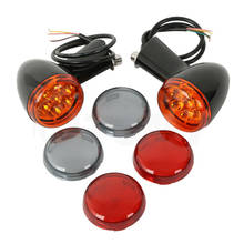Intermitentes LED ámbar para motocicleta, luces traseras con soporte, luz indicadora para Harley Sportster XL, 883, 1200, 1992-Up, color negro cromado 2024 - compra barato