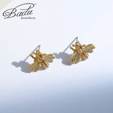 Badu 2021 trend Cute Bee Earrings Insect Metal Stud earrings for women Unique Gold/Silver Color Simple Honeybee Stylish Jewelry 2024 - buy cheap