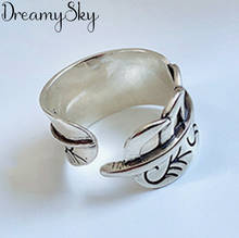 DreamySky Wholesale Real Silver Color  Big Flower Rings For Women Big Antique Rings Finger Jewelry High Quality 2024 - buy cheap